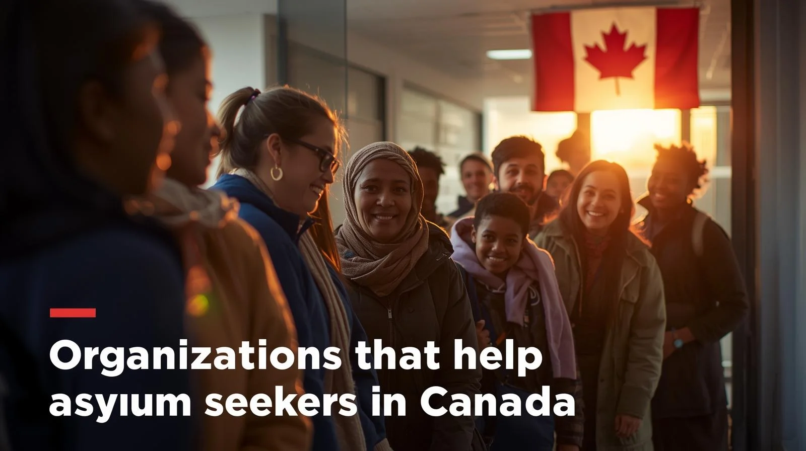 لاجئون يتلقون المساعدة من منظمات إنسانية في كندا داخل مركز استقبال رسمي